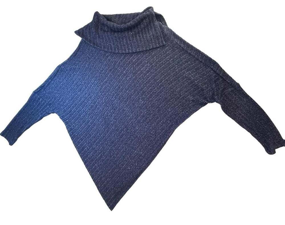 WHBM Outlet Blue Turtleneck Knit Sweater
